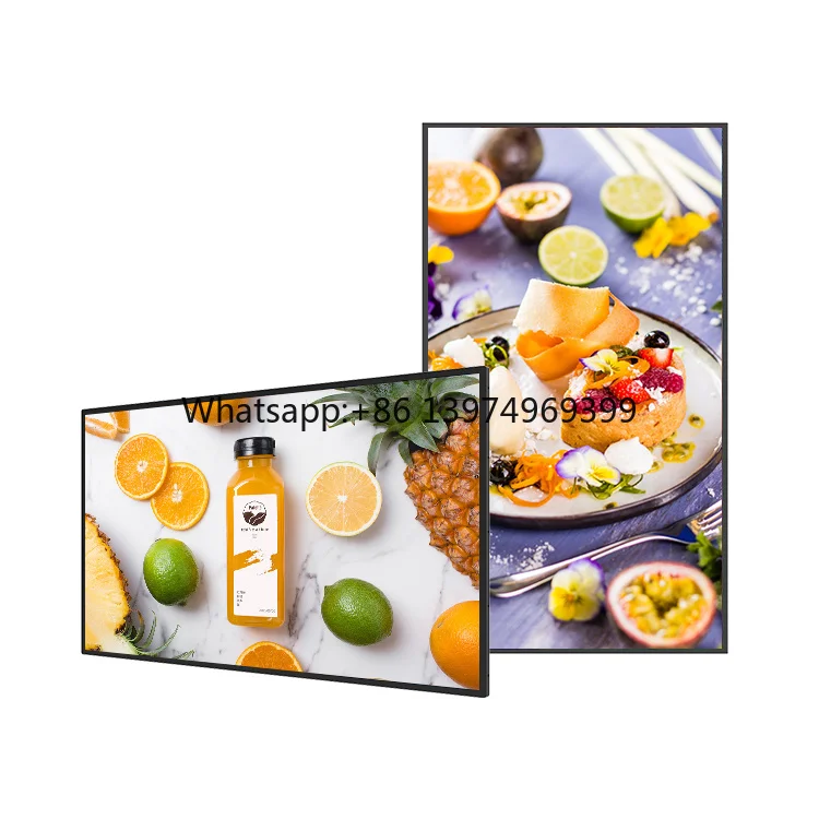 Commercial Ads Screen 10Mm Ultra Narrow Edge 32 Inch Hd Lcd Digital Signage Wall-Mounted Advertising Player