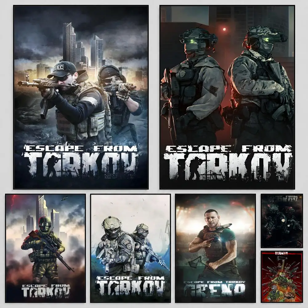 Game Escape From Tarkov EFT Poster Self Adhesive PP Wall Art HD Gaming Room Bedroom Living Room Decor Apartment Gift
