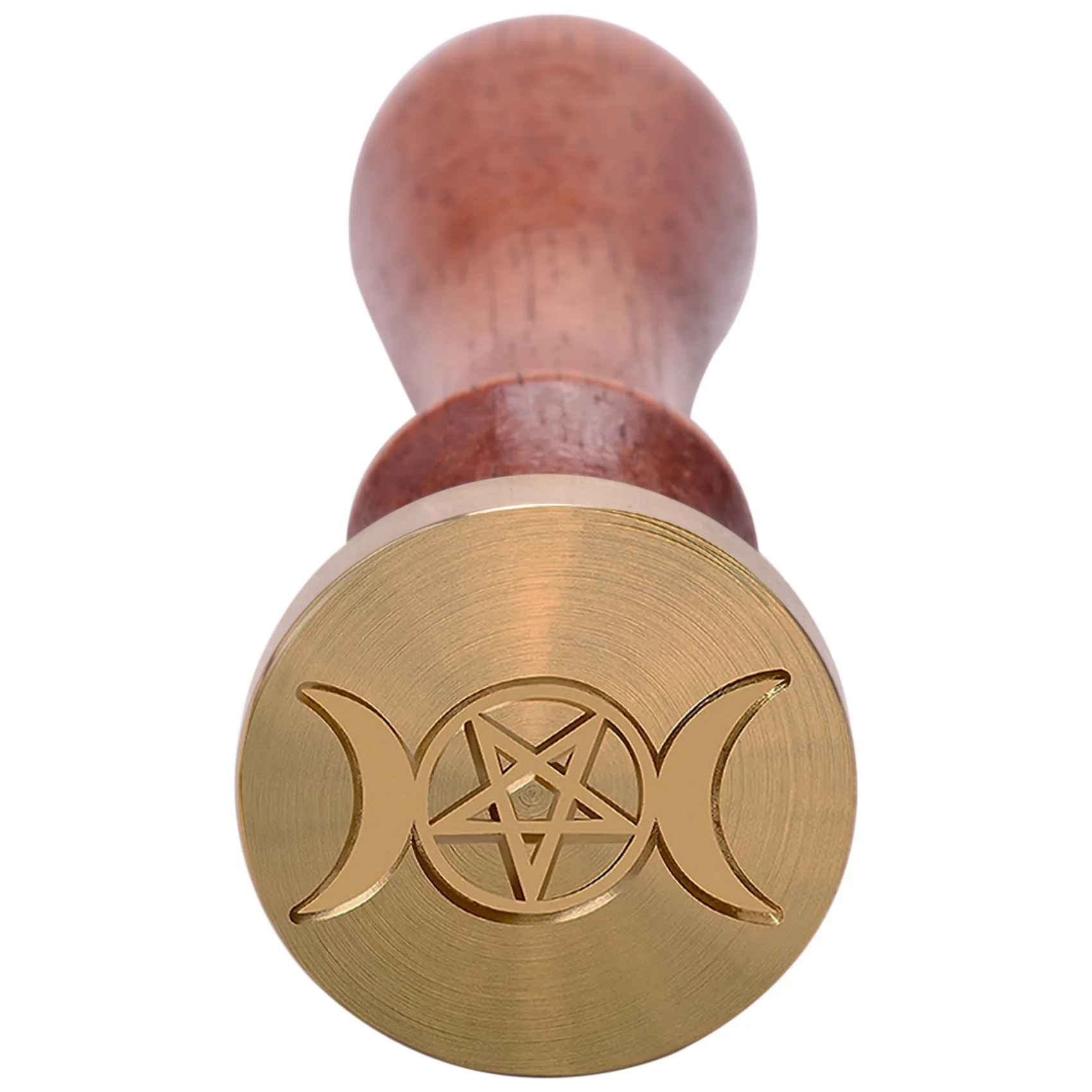 Штамп с сургучной печатью «Тройная лунная богиня», пентаграмма в форме полумесяца, языческая печать, латунный штамп, свадебные приглашения, подарки Wicca HY