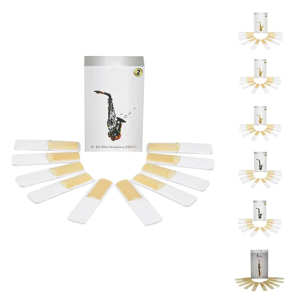 10 Pieces Soprano Alto Tenor Saxophone Reeds Strength 2.0 2.5 3.0 Saxophone Reeds For Sax Clarinet Beginner Player