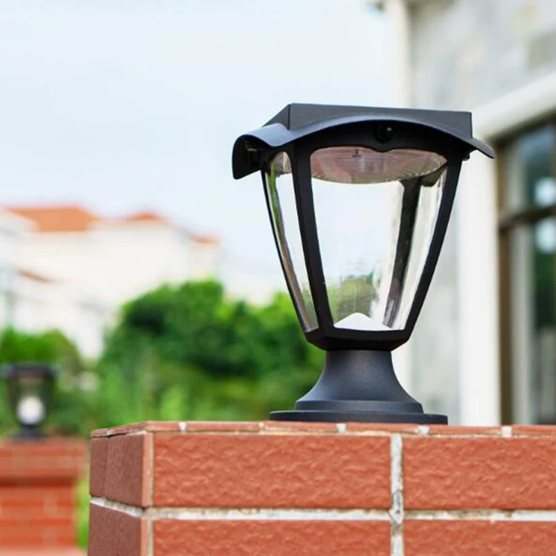 Solar Column Pillar Light Outdoor LED Post Deck Cap Fence Landscape Lamp Waterproof Garden Gate Solar Powered Lamp Decoration