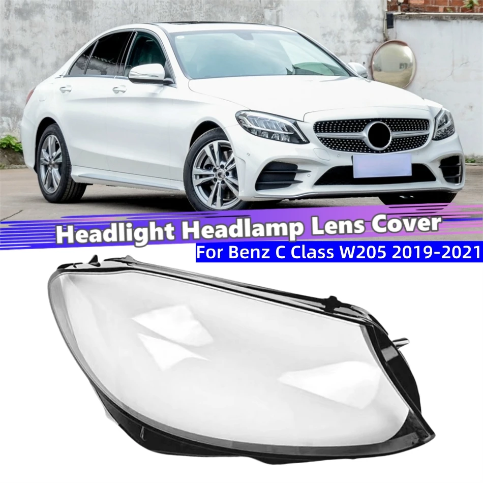 

For Mercedes Benz C Class W205 2019 2020 2021 Vehicle Accessories Transparent Housing Headlamp Lens Cover Shell Headlight Cap