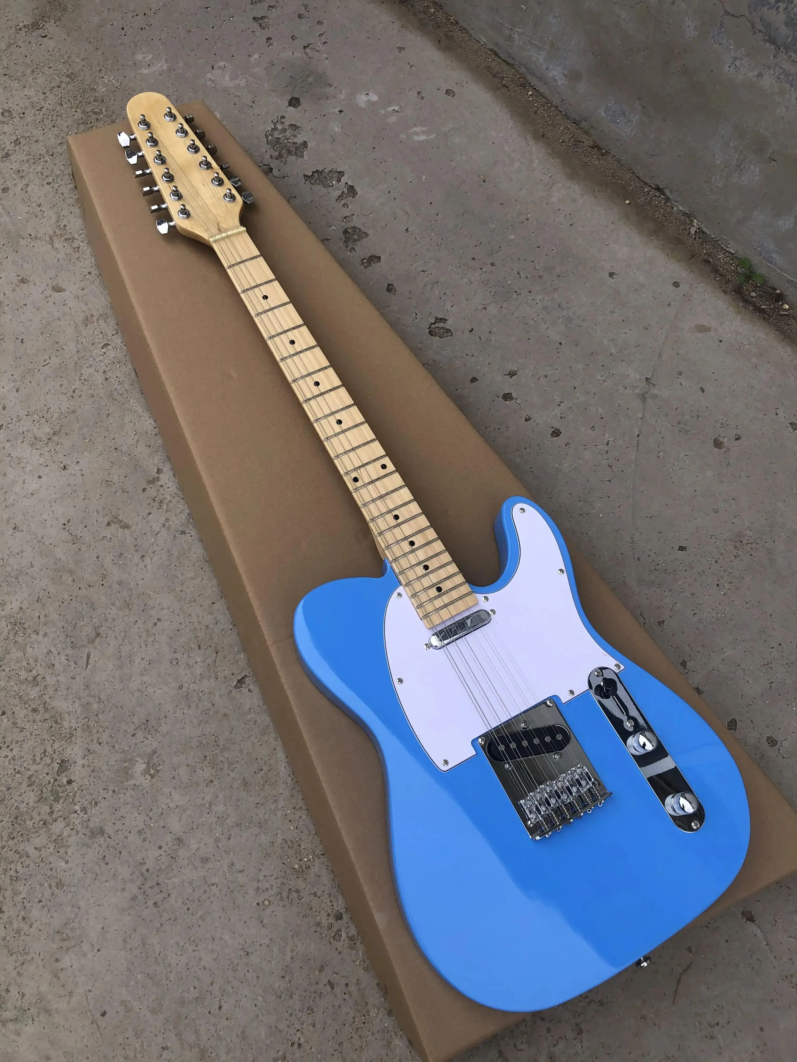 

12 Strings tl Guitar,High Gloss blue,maple fretboard,Multiple colors,Good Handicraft