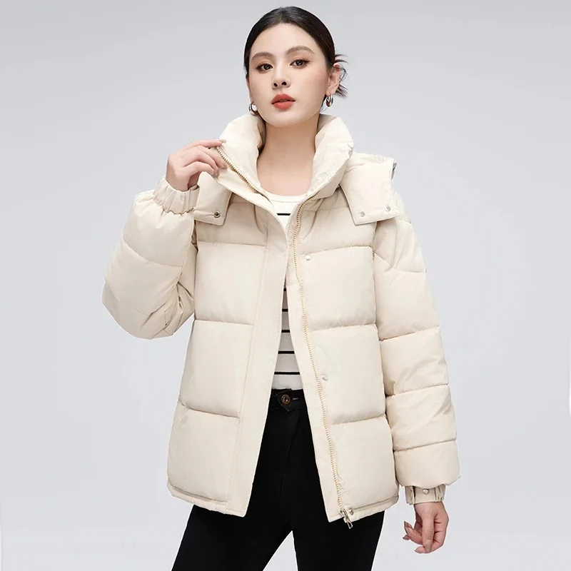 Winter Jacket Women's Cotton Jacket Fashion Detachable Hat Cotton Coat Short New Korean Warm Cold Protection Parker Overcoat
