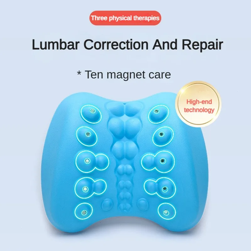 Lumbar Support Pillow Traction Straight Spine Relax Back Massage Waist Massager Back Stretcher Device Lumbar Massager