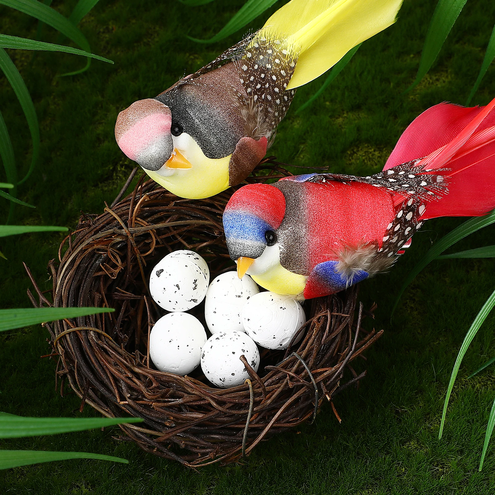 

100 Pcs Bird Eggs Bird Eggs Adornments Realistic Texture Easter Decor Kids Toy Photo Props Mini Landscapes