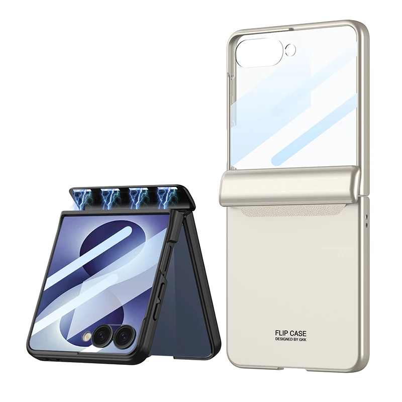 Phone Case Magnetic Hinge All-included for Samsung Galaxy Z Flip 8 Outer Screen Protective Matte Hard Cover for Galaxy ZFlip 8