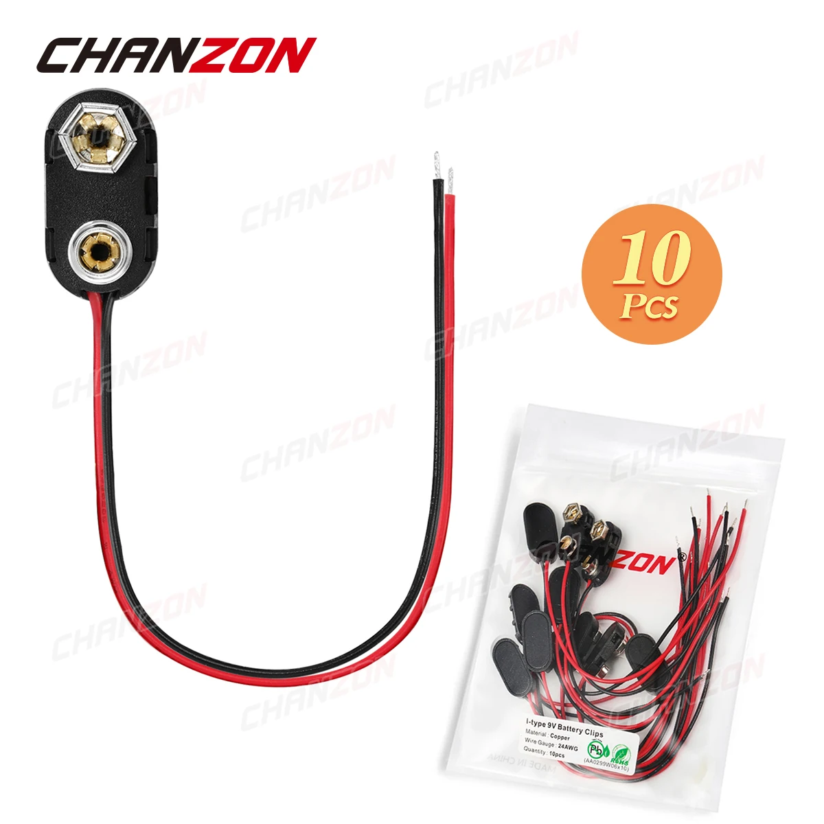 9V Battery Connector Snap Clip Power Adapter T-type I-type Dual Wire Holder Cable 9Volt 15cm Lead Socket Plug Buckle Connection