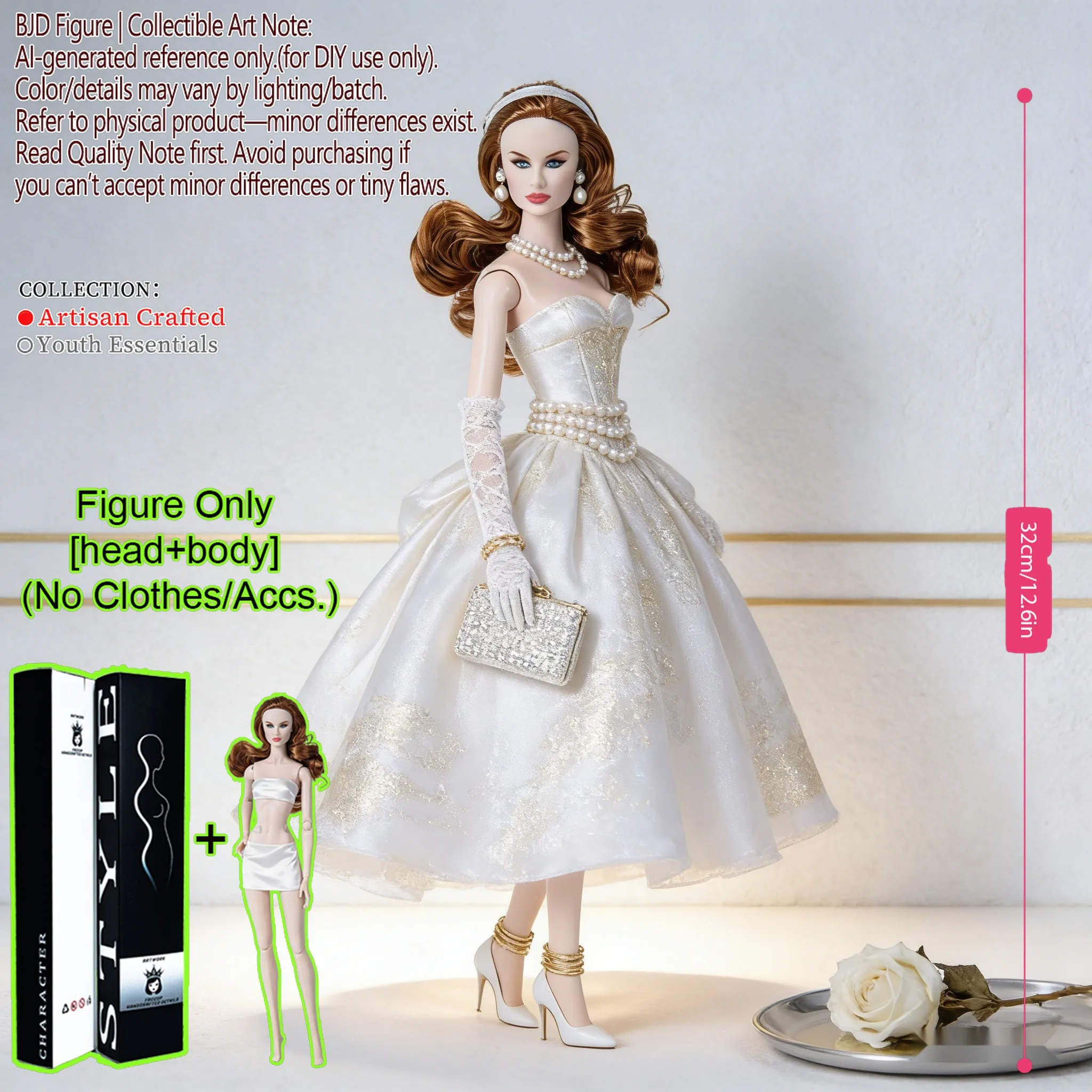 

1/6 12Inch Supermodel BJD MJD Ball Joint Figure Posable Articulated Doll Fluffy Hair Hobby Collect No Clothes