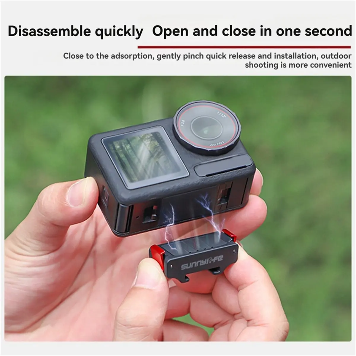 A42F Magnetic Quick-Release Cold Shoe Port for Action 5 Pro/4/3 Mount Quick-Release Fill Light Expansion Accessory