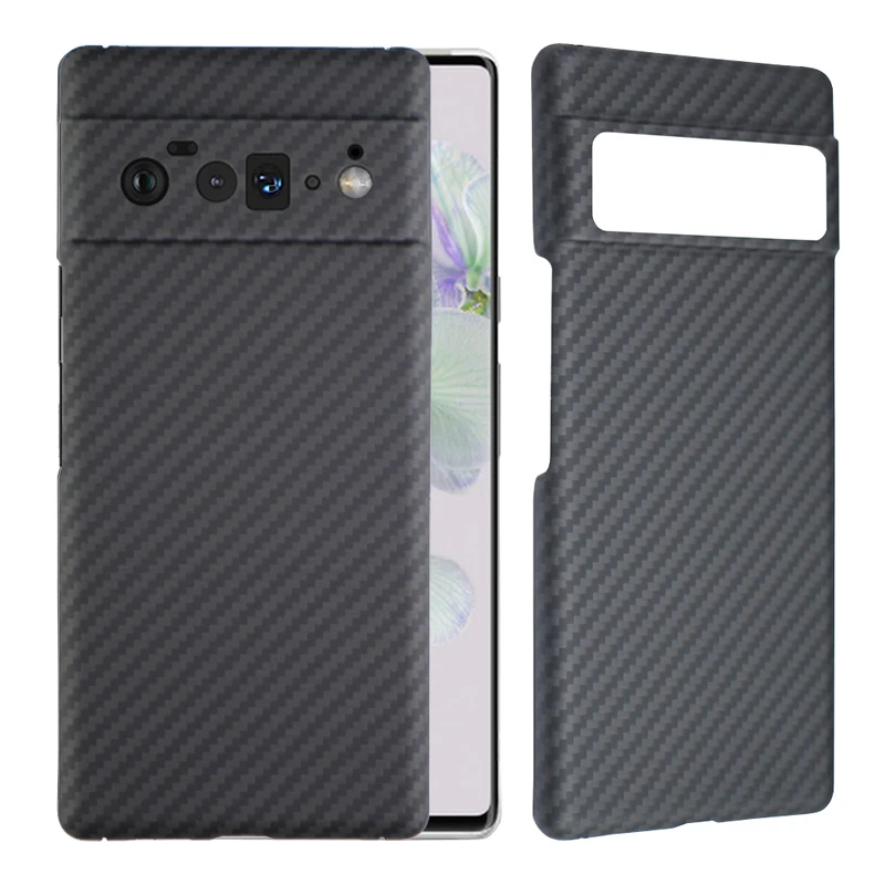 Aramid Fiber Case for Google Pixel 6 Pro Carbon Fiber Cover Super thin light Business Pixel 6 Crater / Full camera Covered Shell