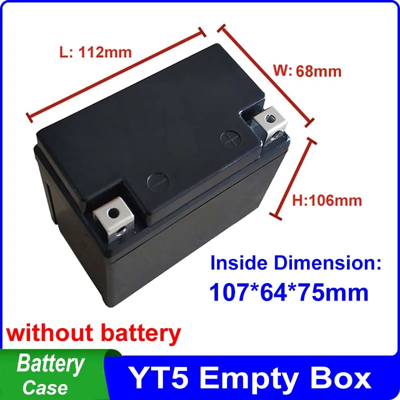 YT Battery Case YT7 YT5 YT4 Empty Box Fit 18650 26650 32650 LiFePO4 Cells 12V 12.8V 4Ah 5Ah 7Ah 12Ah For DIY Starter Battery