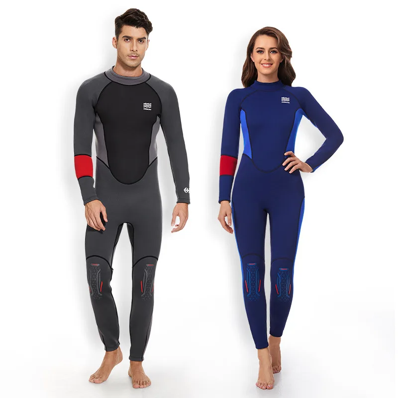 SABOLAY Diving Suit 3mm Neoprene Long Sleeves Thick Warm One-Piece Swimsuit Surfing Swimming Snorkeling NVQ602