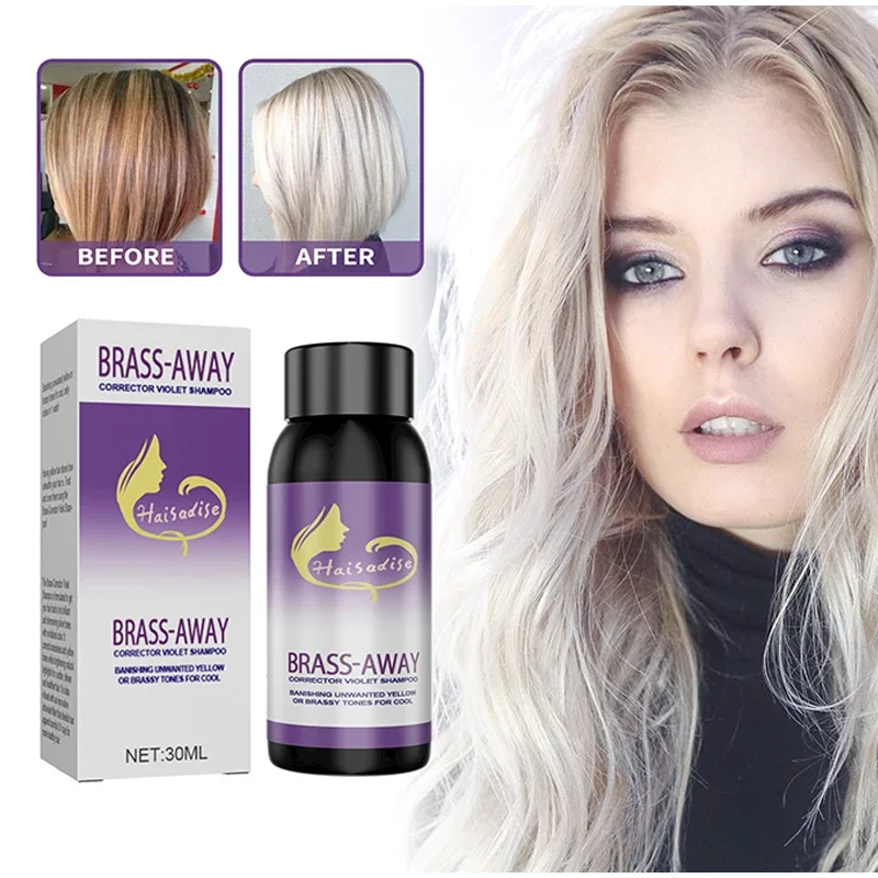 After Bleach Hair Shampoo Non-irritating Purple Shampoo Blonde Gray Color Fixing Hair Dye Shampoo Cover Gray Hair Fade Yellow