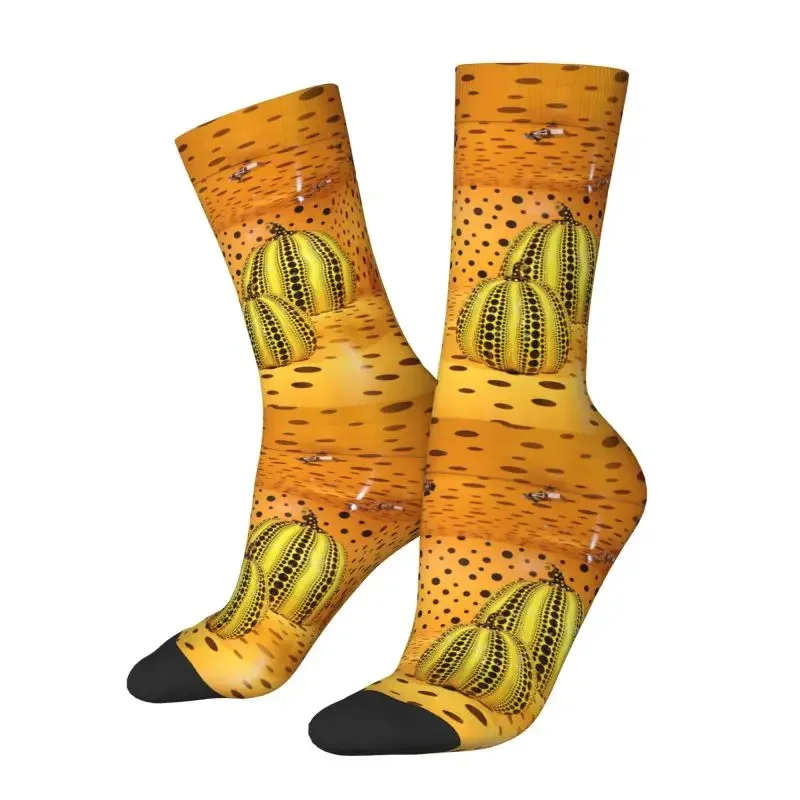 Kawaii Yayoi Kusama Pumkin Abstract Art Socks Men Women Warm 3D Printed Sports Football Socks