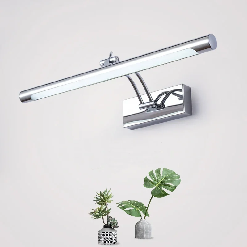 Modern Simple Bathroom Stainless Steel Anti-fog Wall Lamp Makeup Mirror Mirror Cabinet Retractable Folding Fill Light Lamp