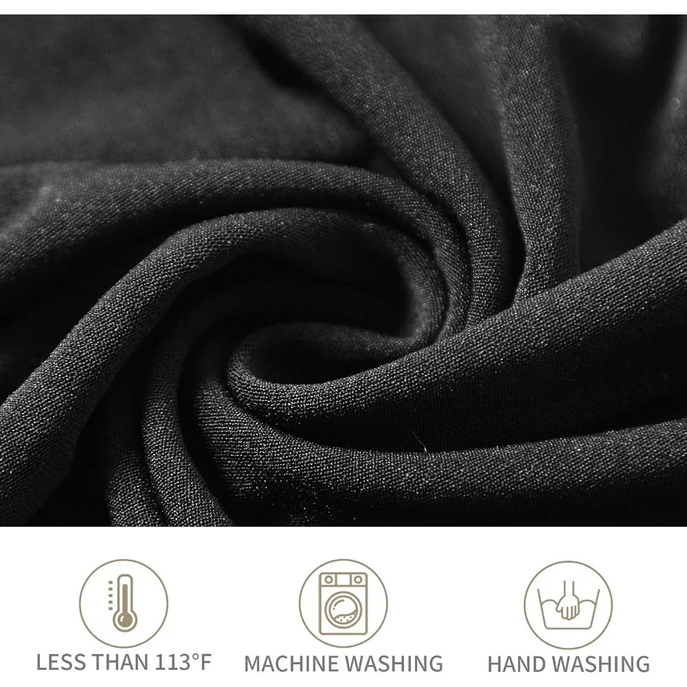 20 عبوة من أغطية الكراسي المصنوعة من الألياف اللدنة السوداء - قماش قابل للتمدد وقابل للغسل لحفلات الزفاف والحفلات والاحتفالات