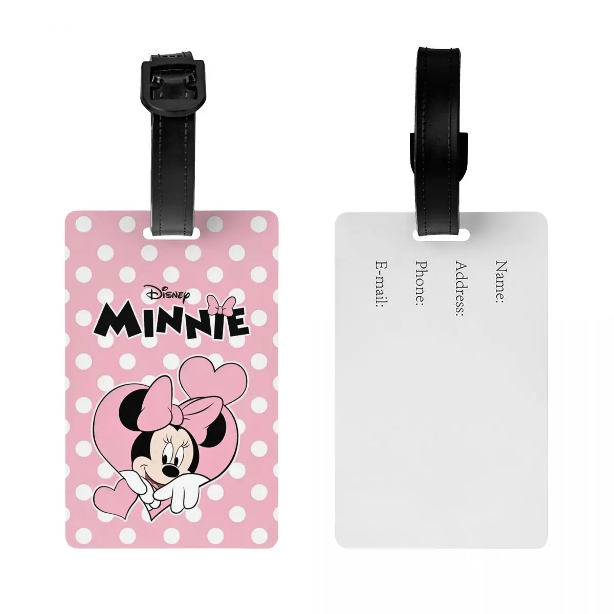 Cartoon Cute Minnie Mickey Mouse Luggage Tags Travel Accessories Pink Portable Label Holder Baggage Tag Name ID Address