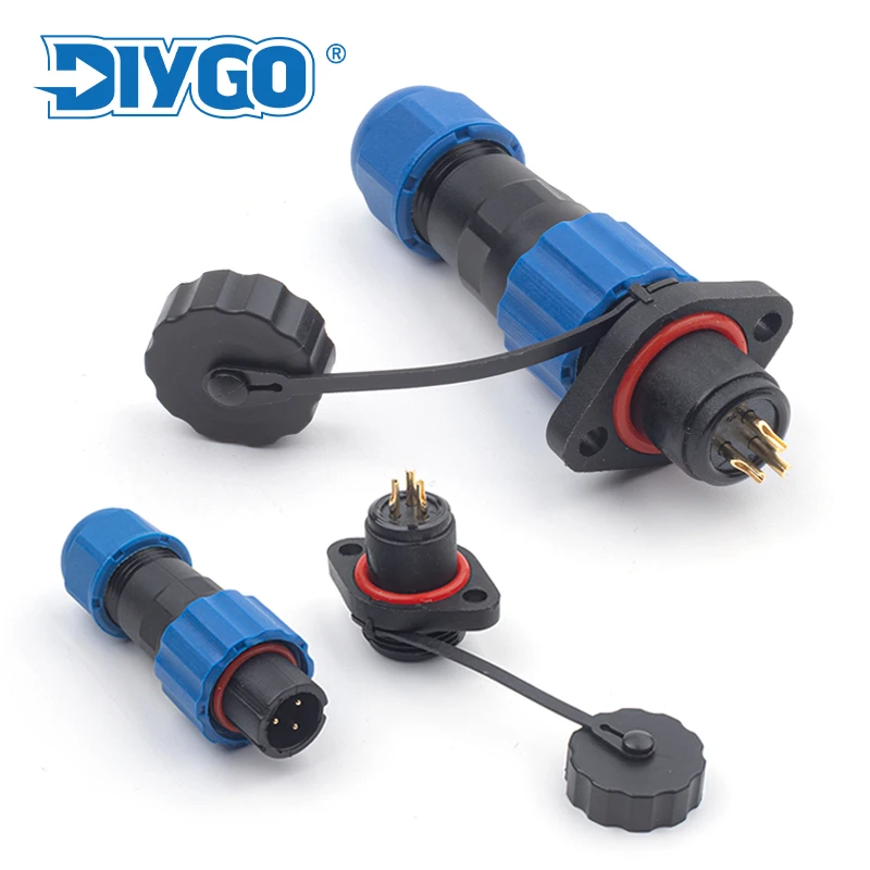 

DIY GO 1set Small Flange Type Circular Aviation Socket Plug SP13 Female&male Docking 1/2/3/4/5/6/7 Pins Electric Cable Terminals