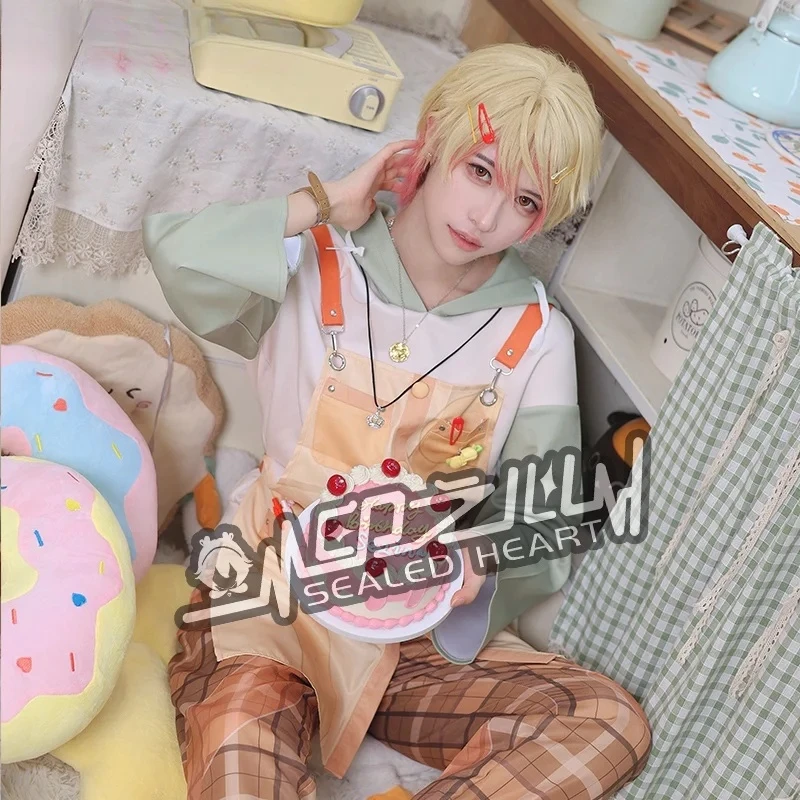 Anime PJSK Tenma Tsukasa tms Cosplay Costume tks Wig Strap Skirt Hoodie Pants Necklace Halloween Carnival Men Women Casual Set view 2