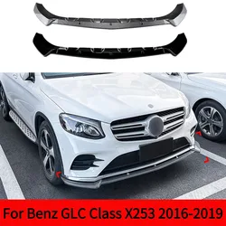 For Mercedes Benz GLC Class X253 C253 AMG Front Bumper Chin Lip Kit Spoiler Splitter Bumper Chin Lip Splitter Glossy black 201