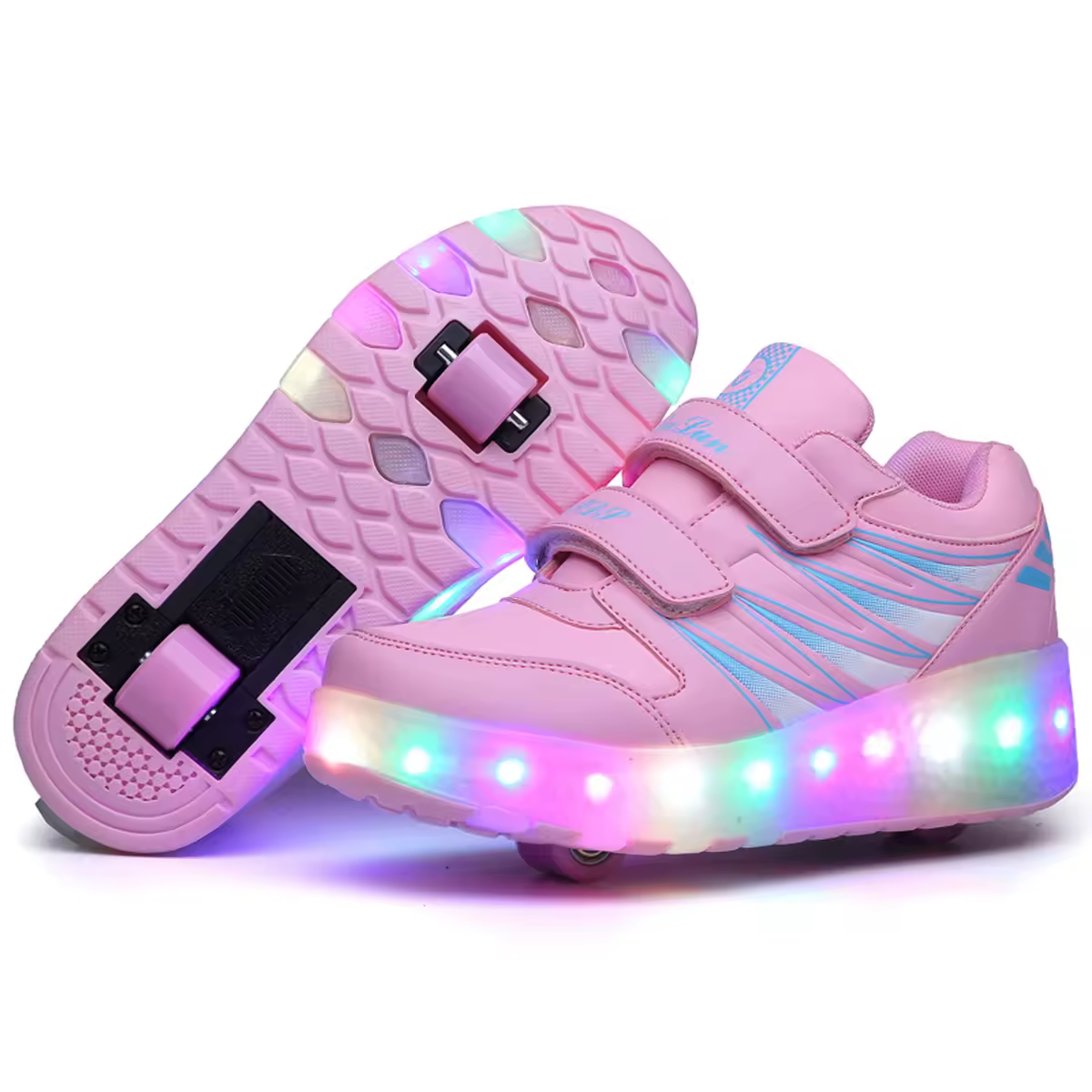 חדש Led רולר נעל נעלי החלקה חיצוני ילדים להסרה 2 גלגלי להב פנאי לנשימה ספורט נעלי ציוד הנורית בלינק
