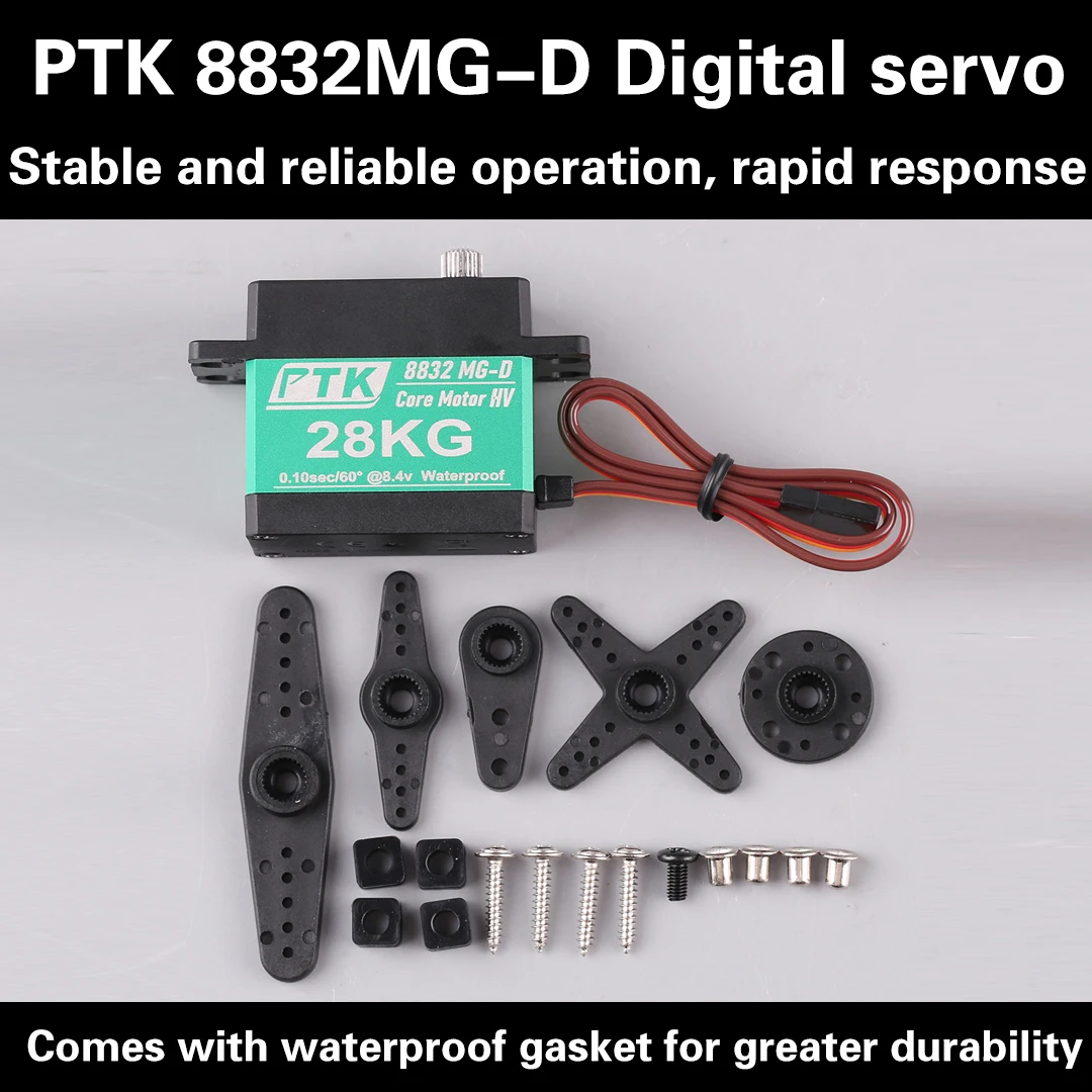 

PTK 8832MG-D metal digital servo 28kg aircraft model RC car model fixed wing servo stainless steel gear