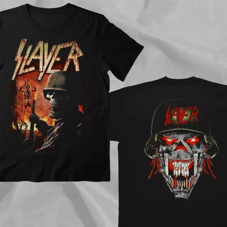 Retro 90s Double Sided T-Shirt Black Band Soldier Style