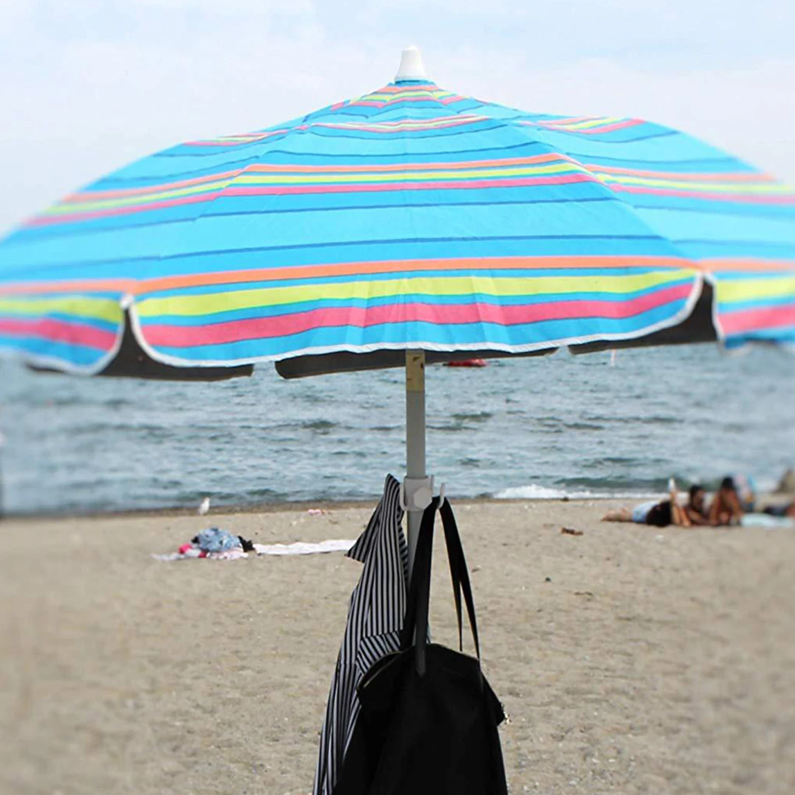 Gancho colgante de plástico para sombrilla de playa, colgador de 4 clavijas, duradero