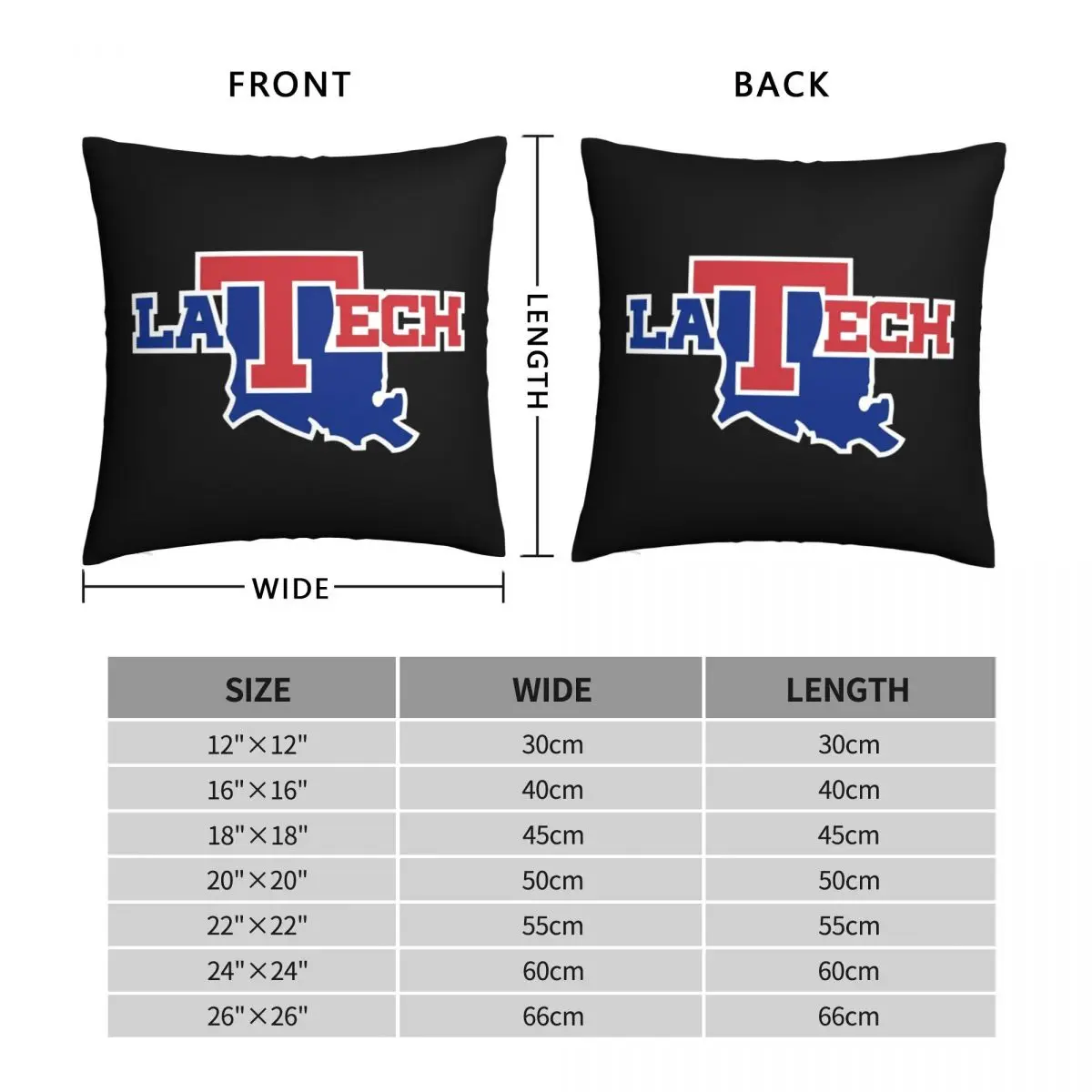 Detailed La Tech Logo Essential Square Pillowcase Polyester Linen Velvet Creative Zip Decor Pillow Case Home Cushion Cover