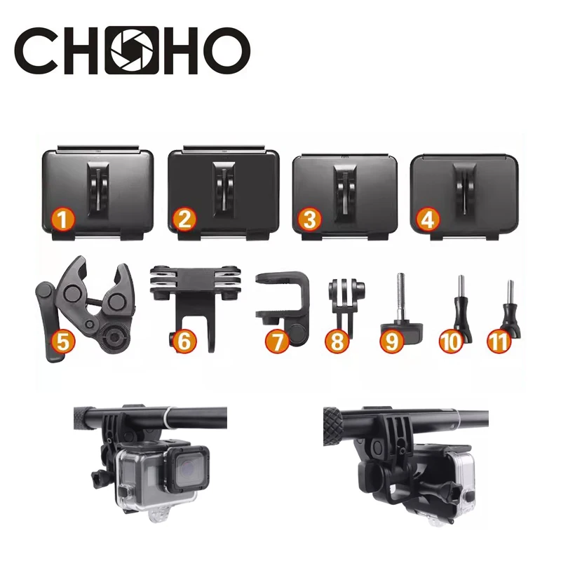 For Gopro 13 Accessories Clamp Gun Rifle Scope Fishing Pole Stabilizer Mount Bracket For Go Pro 5 6 7 4 DJI Osmo Action Camera