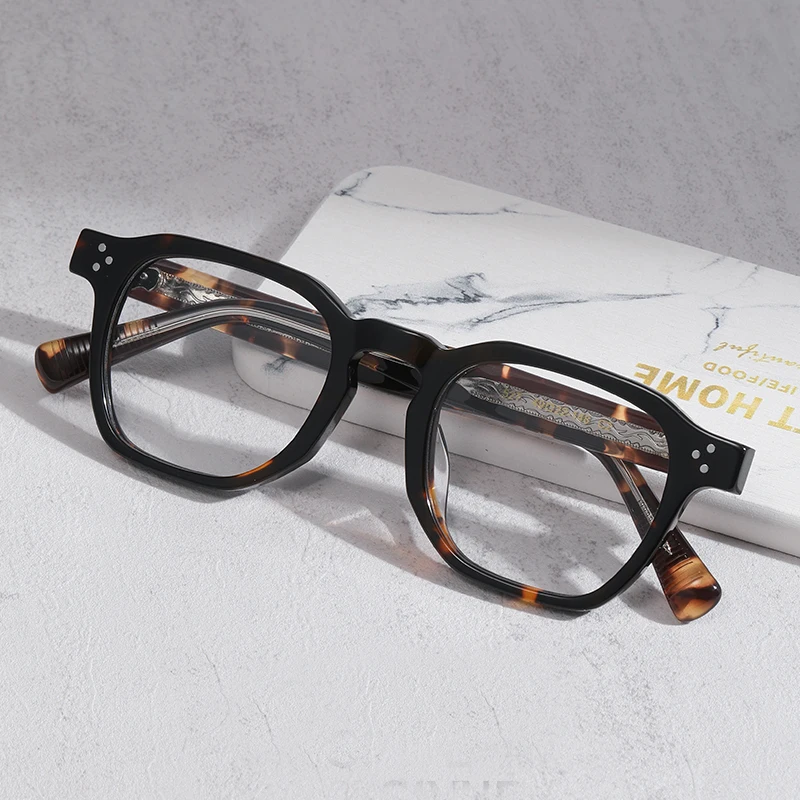 Top Quality Acetate Square Glasses Frame Men Women Classic Retro Trendy Eyeglasses Japanese Handmade Vintage Unisex Eyewear
