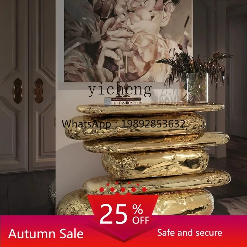 

light luxury entrance table irregular brass wall decoration marble entrance table home decoration accessories