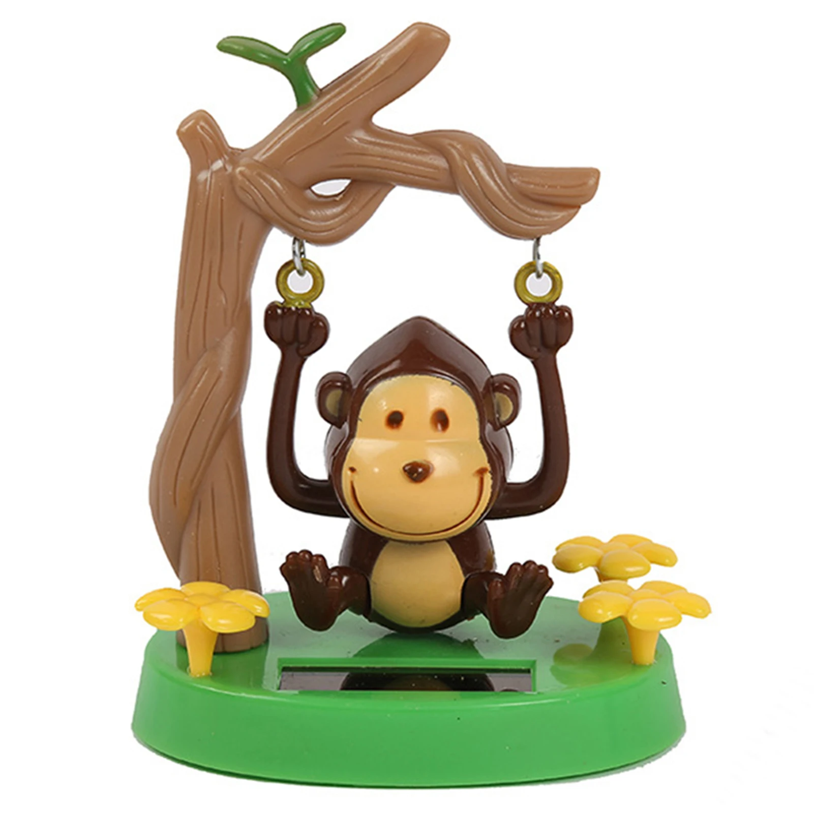 Solar Car Ornament Dynamic Monkey Swinging Toy for Dashboard Auto Interior Decoration Cute Animal ABS Gift Accessories