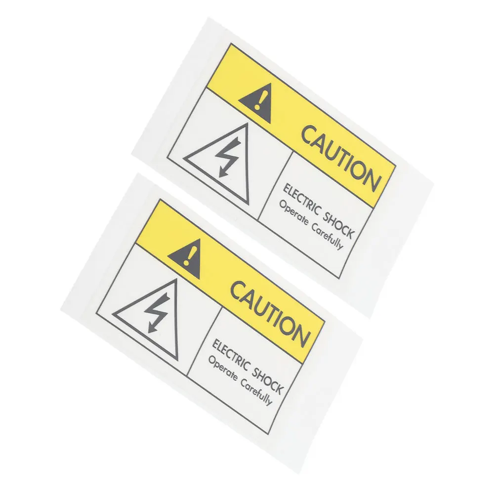 2 Pcs Stickers Electric Shock Warning Sign Shocks Labels for Caution Do Not Touch Water Proof Alarm Electrical Signs Decals