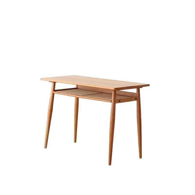 All solid wood desk Cherry small apartment wood learning office word board against the wall Long strip computer narrow desk