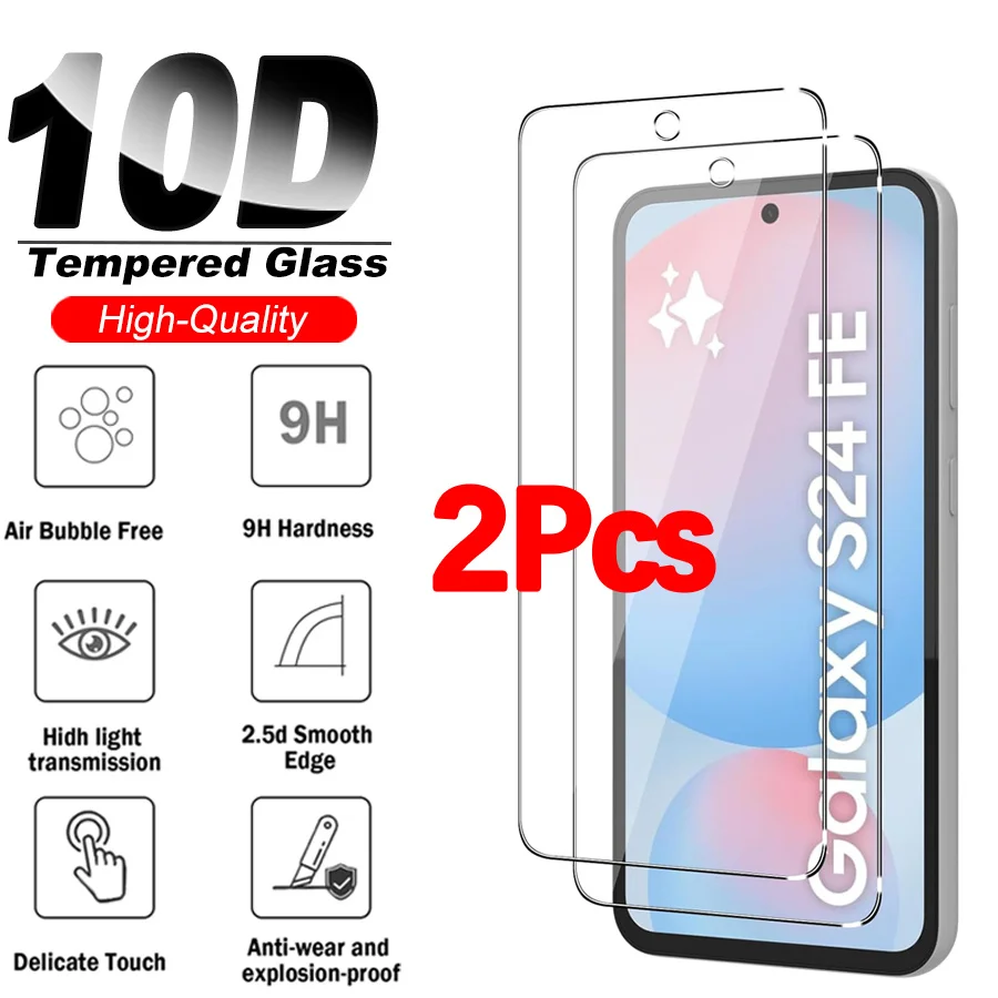 2Pcs Screen Protector for Samsung Galaxy S24 FE S23 FE S21 FE S20 FE Tempered Glass Anti Scratch Easy Installation Case Friendly