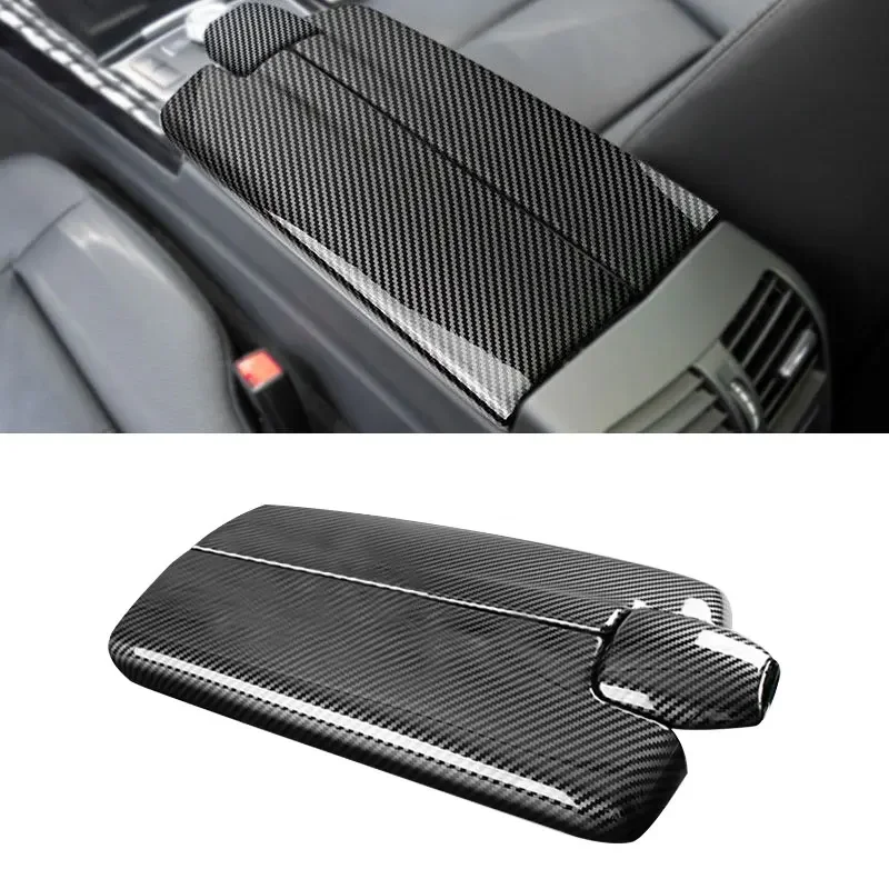 

For Mercedes Benz E Class W212 2010 2011 - 2015 ABS Carbon Fiber Texture Center Console Lid Armrest Box Cover Protective Trim