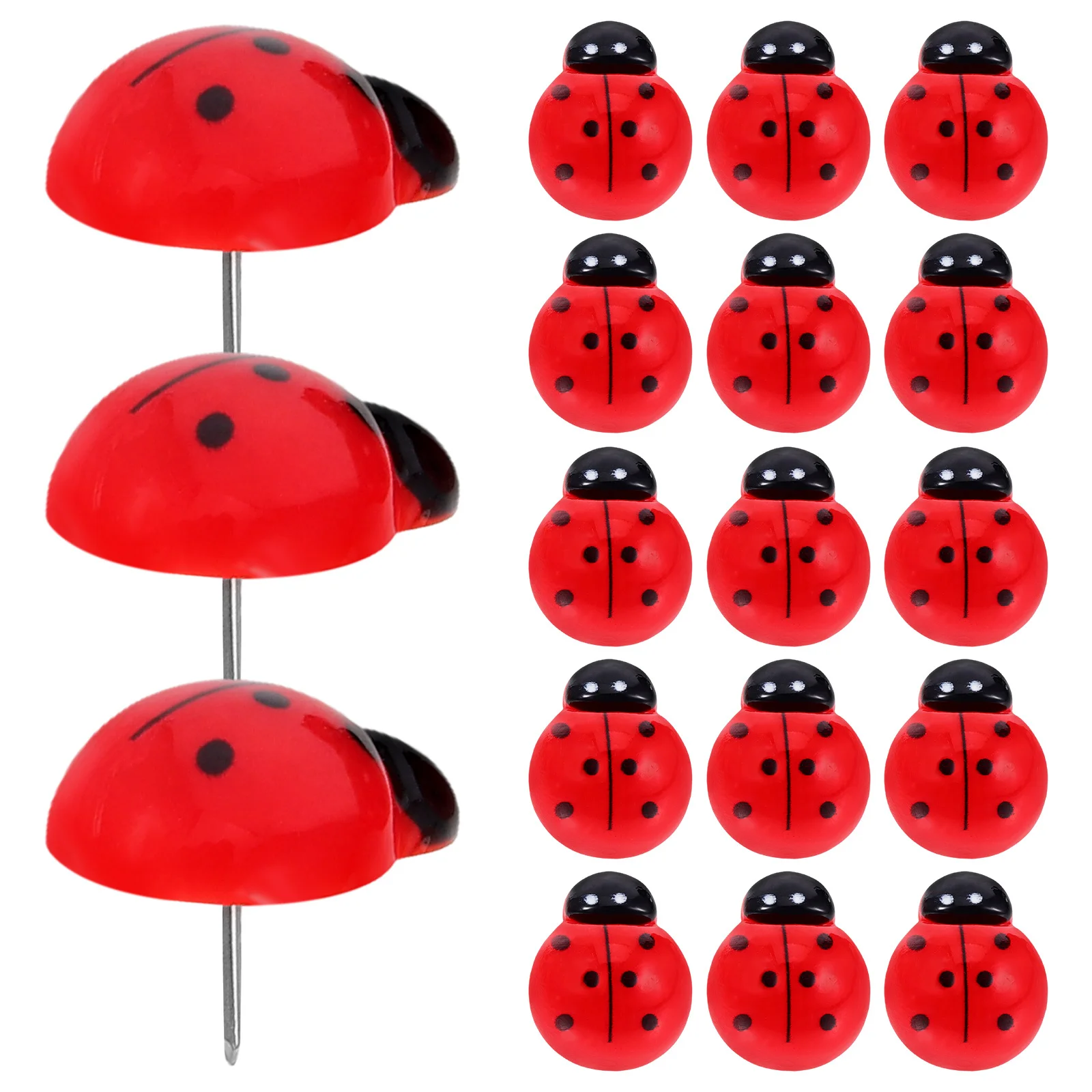

20Pcs Cute Ladybug Push Pins Decorative Office Supplies for Notice Board Photos Notes Maps Room Study Desk Organization
