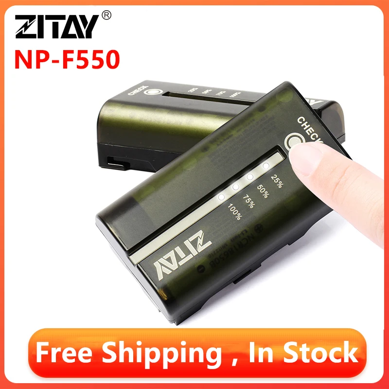 

ZITAY NP-F550 Camera Battery 3400mAH Rechargeable Lithium Battery for Sony NP-F570 NP-F750 NP-F770 Bmpcc 6KPro Camera Fill Light