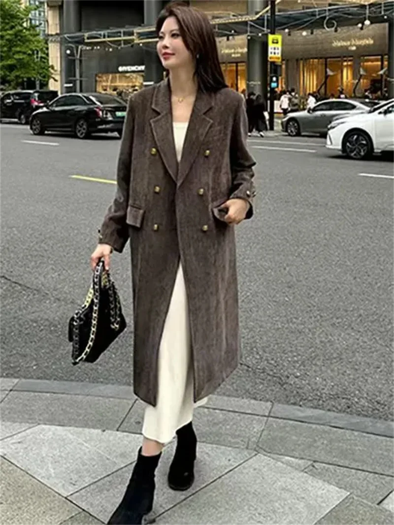 

W Women Coat for Autumn and Winter 2025 New Korean Style Short Stature Hepburn Style High-end Temperament and Cotton Female Coat