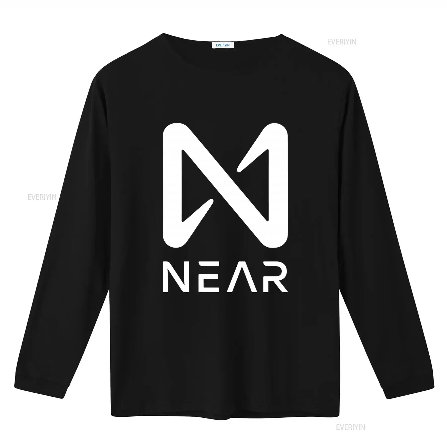 Near Crypto White Logo Print T Shirt Stylish and Trendy for Enthusiasts vintage Washed homme designer clothes Breathable Casual