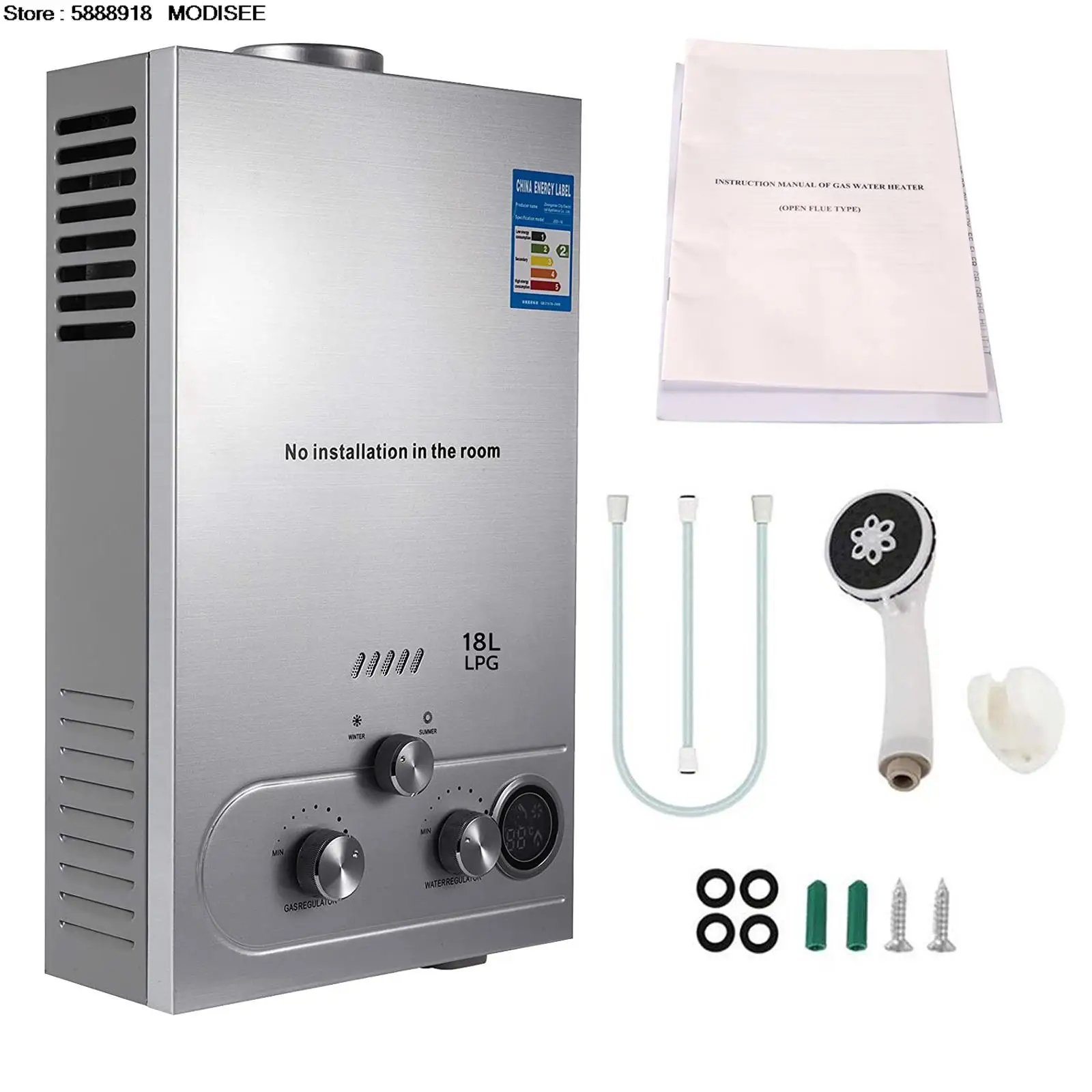 Propane Gas Tankless Hot Water Heater 8/10/12/16/18L LPG/Nature Gas Domestic Instant Tankless Propane Tankless Gas Water Heater