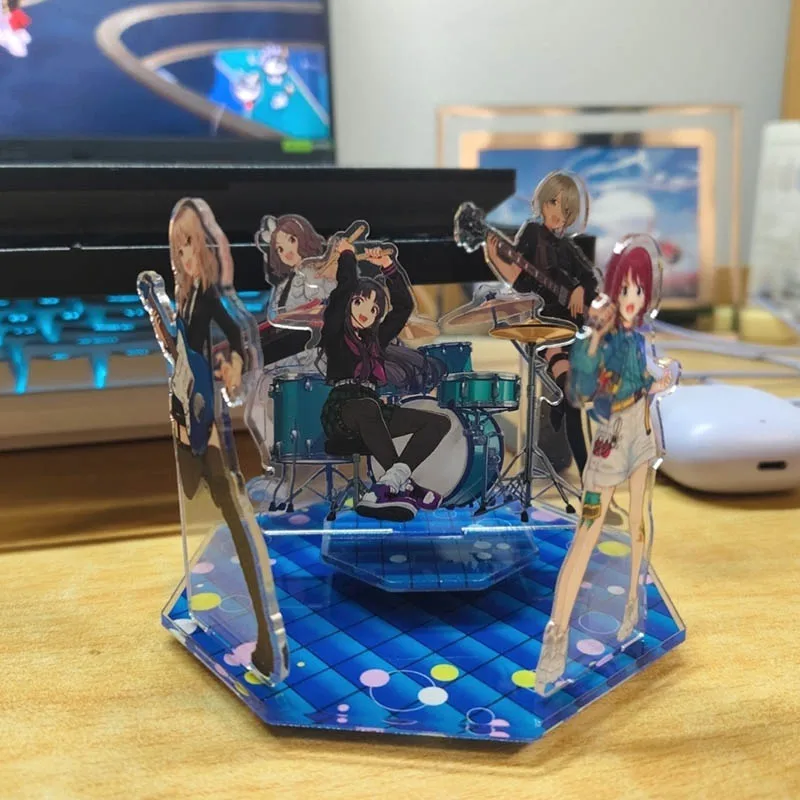 Anime GIRLS BAND CRY ISERI NINA Rupa EBIZUKA TOMO Cosplay Acrylic Figure Stand Rotate Standing Plate Ornament Accessories Gift