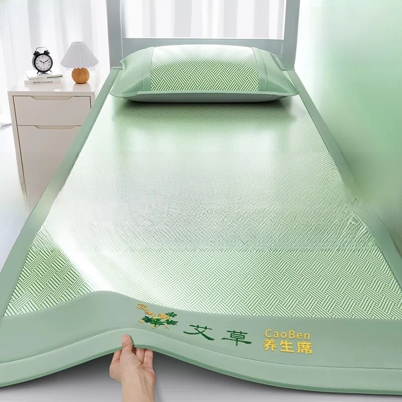 machine-washable-bamboo-mat-summer-aerial-herbs-ice-silk-mat-mother-and-baby-vine-mat-modern-chinese-style-foldable-anti-mold