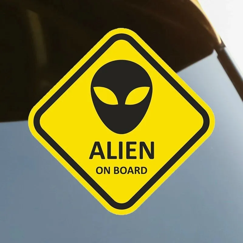 온보드 외계인 자체 접착 데칼 자동차 스티커, 방수 자동차 장식, 범퍼 후면 창 노트북 크기 선택, 10 cm, 13 cm, 17 cm, 20cm