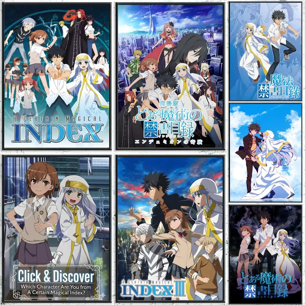 Anime A Certain Magical Index Poster Self-Adhesive Waterproof Wall Stickers, Coffee Bar Home Wall Decor