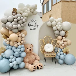 Dusty Blue Cream White Sand Beige Balloon Garland Arch Kit Baby Shower Boy 1st birthday party Decoration Gender Reveal supplies