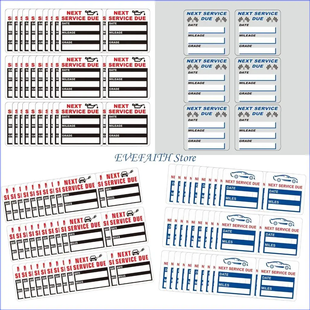 

124B 10 Pieces Vehicle Oil Change Stickers Windshield Service Tracking Labels