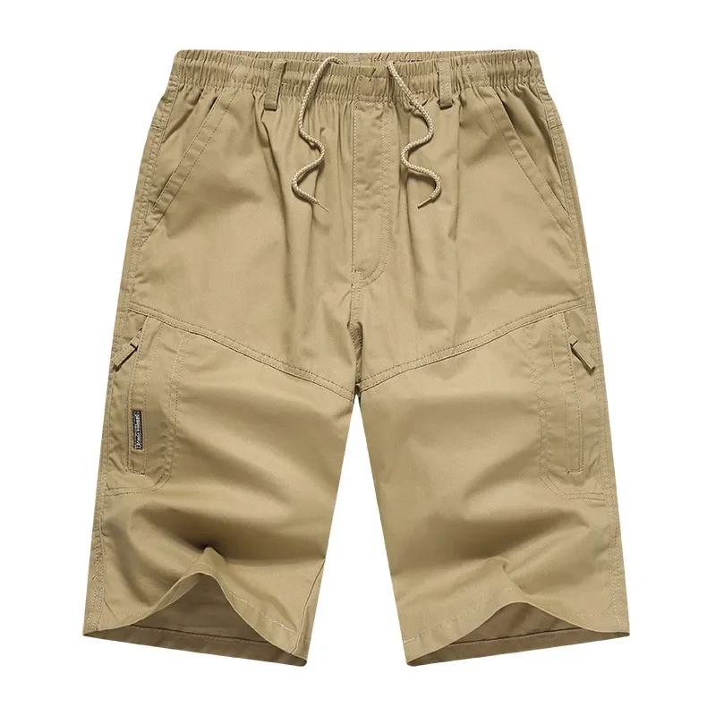 Male Summer Big Size Capri Pants Casual Loose Fit Shorts L-6XL for 40KG-120KG Outdoor Wear Comfortable Pocket Men Sport Trousers